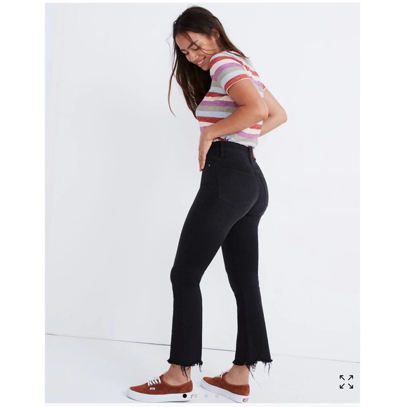 Madewell Tall Cali Demi-Boot in Berkeley Black with Chewed Hem Size 28 Crop - Picture 1 of 11